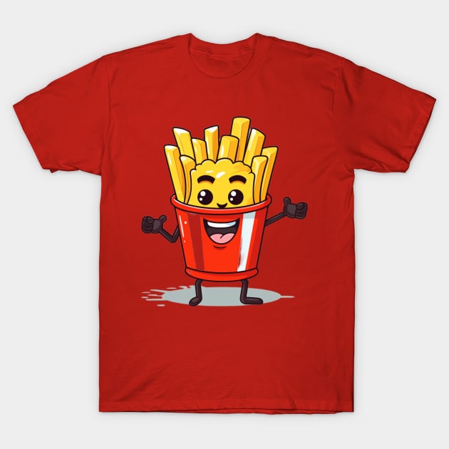 kawaii french fries T-Shirt cute potatofood T-Shirt by nonagobich